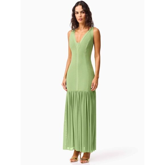 Elliatt Green Seraphina V-Neck Bandage Maxi Dress Wedding Guest Size S NWT - Picture 3 of 9